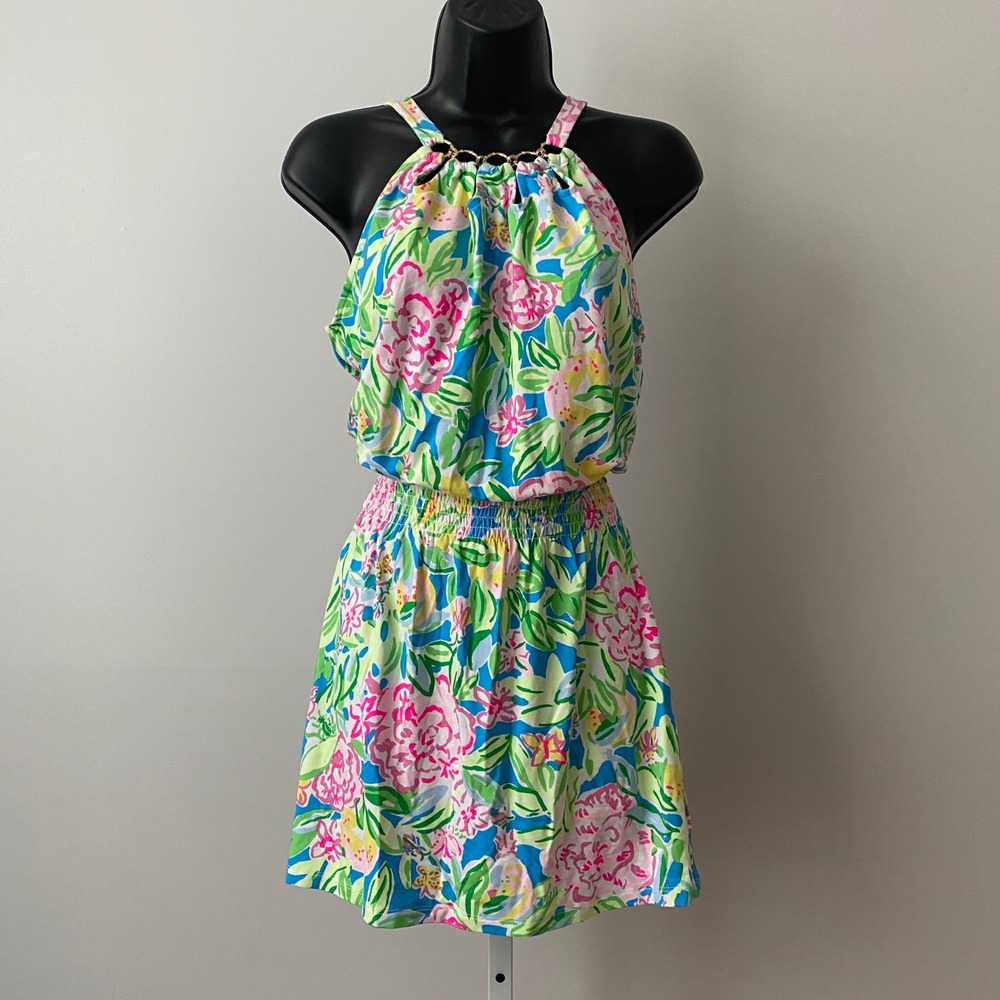Lilly Pulitzer Beachy Tropical Shirelle Skirted Romper XS Multi Grove Garden